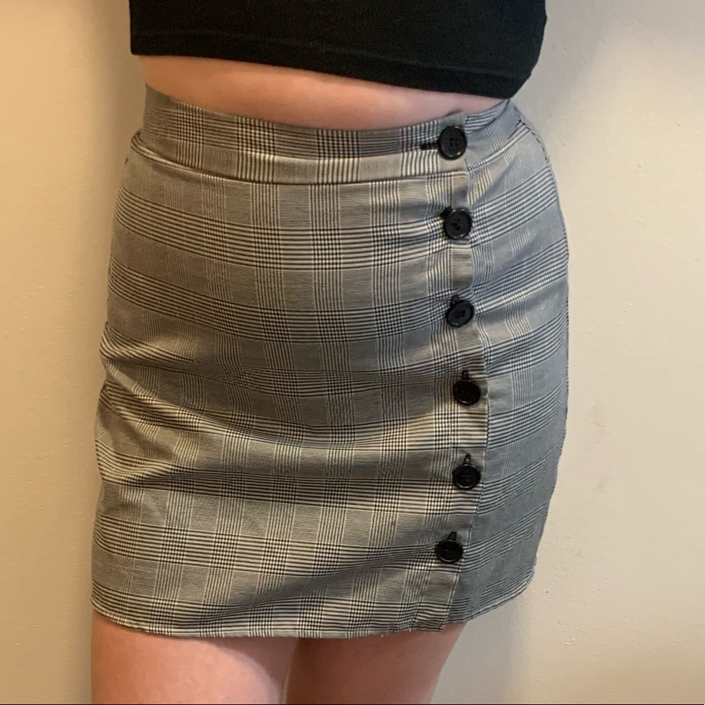 Plaid button up skirt!